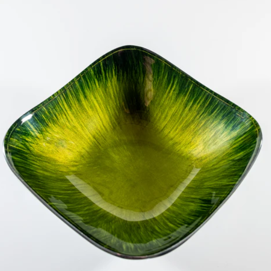 Tilnar Art Aluminium Collection - Square Bowl Brushed Green