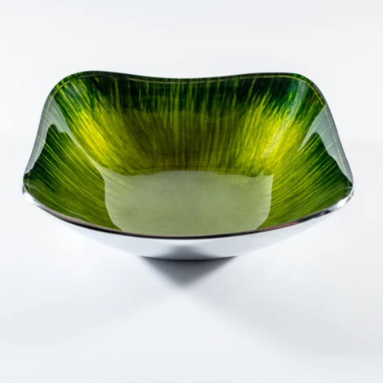 Tilnar Art Aluminium Collection - Square Bowl Brushed Green