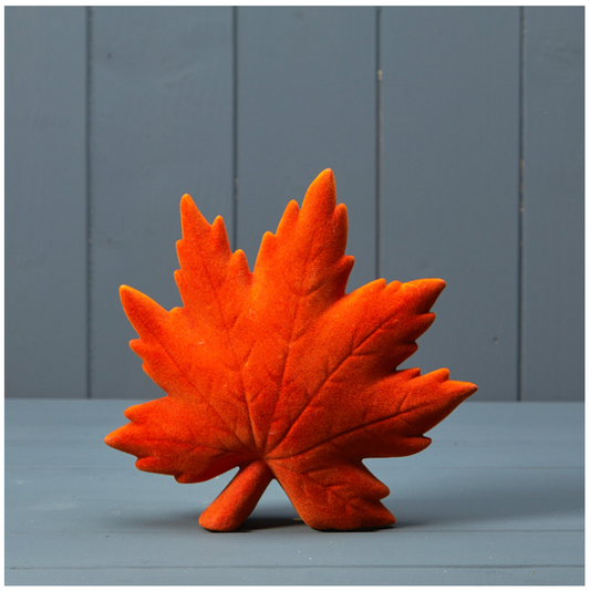 Flocked Ceramic Maple Leaf