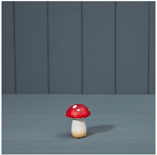 Ceramic Red Round Capped Mushroom