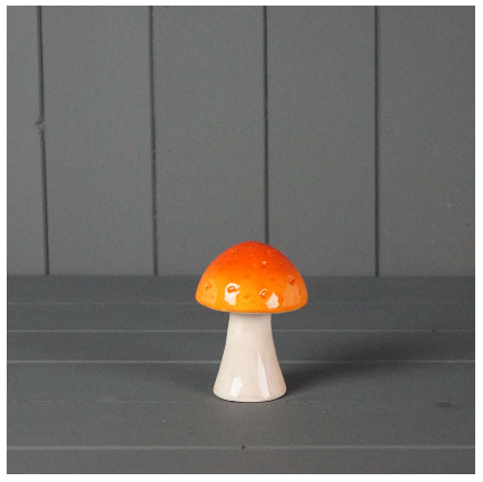 Ceramic Orange Mushroom Small