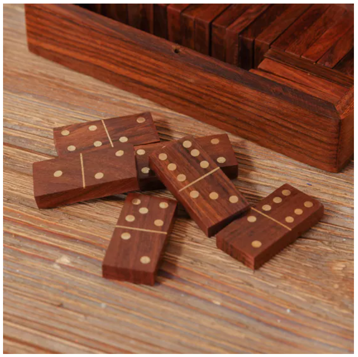 Dominoes In A Wooden Box