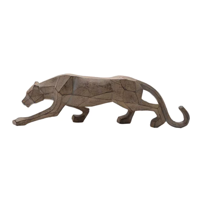 Geometric Prowling Leopard Figurine