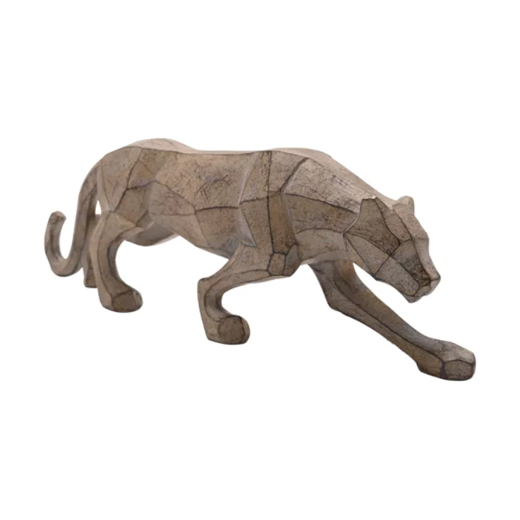 Geometric Prowling Leopard Figurine