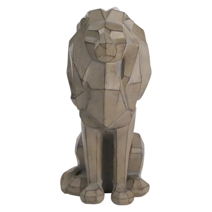 Geometric Sitting Lion  Figurine