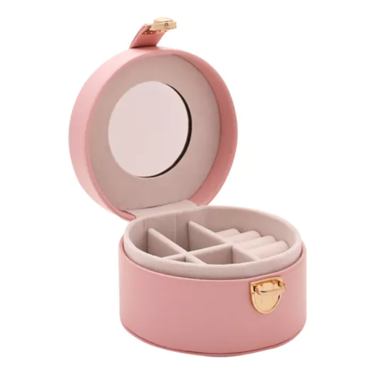 Pink Round Jewellery Box