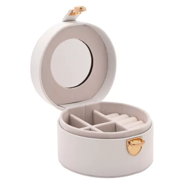 White Round Jewellery Box