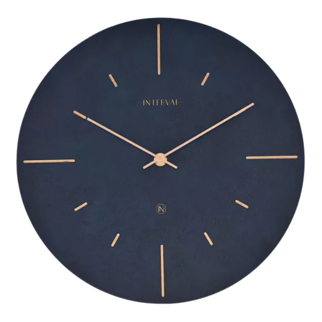 Navy & Gold Resin Wall Clock