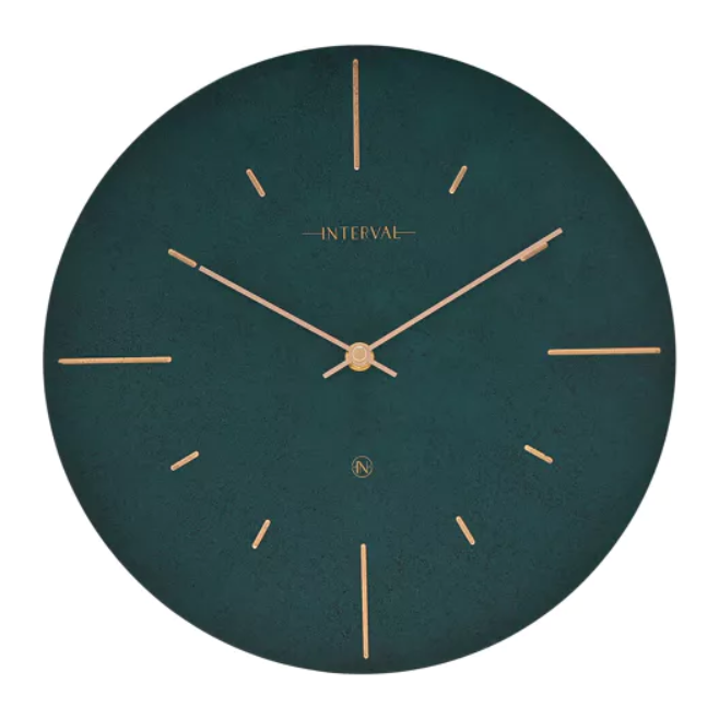 Emerald & Gold Resin Wall Clock