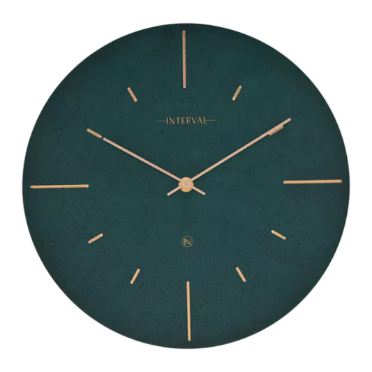 Emerald & Gold Resin Wall Clock