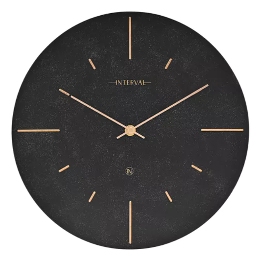 Black & Gold Resin Wall Clock