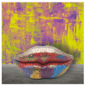 Lips Gold and Rainbow Small