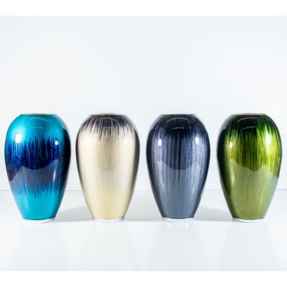 Tilnar Art Aluminium Collection - 18cm Vase Brushed Aqua