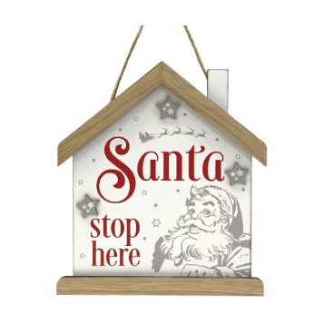 Santa Stop Here Christmas Decor