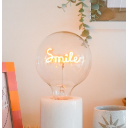 "Smile" Yellow LED Filament Light Bulb