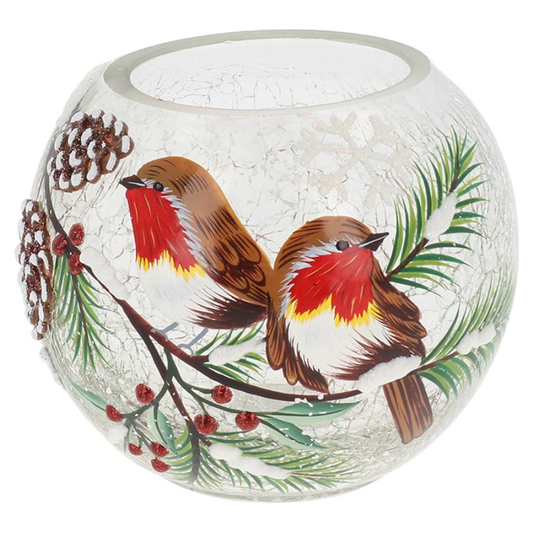 Christmas Crackle Robin Tealight