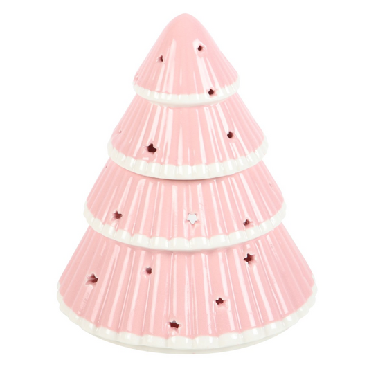 Pink Christmas Tree Ceramic Oil Burner