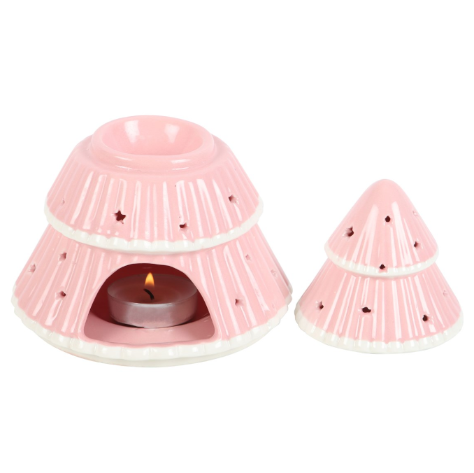 Pink Christmas Tree Ceramic Oil Burner