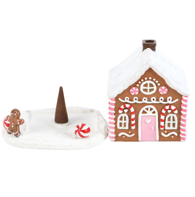 Pink Gingerbread House Incense Cone Burner