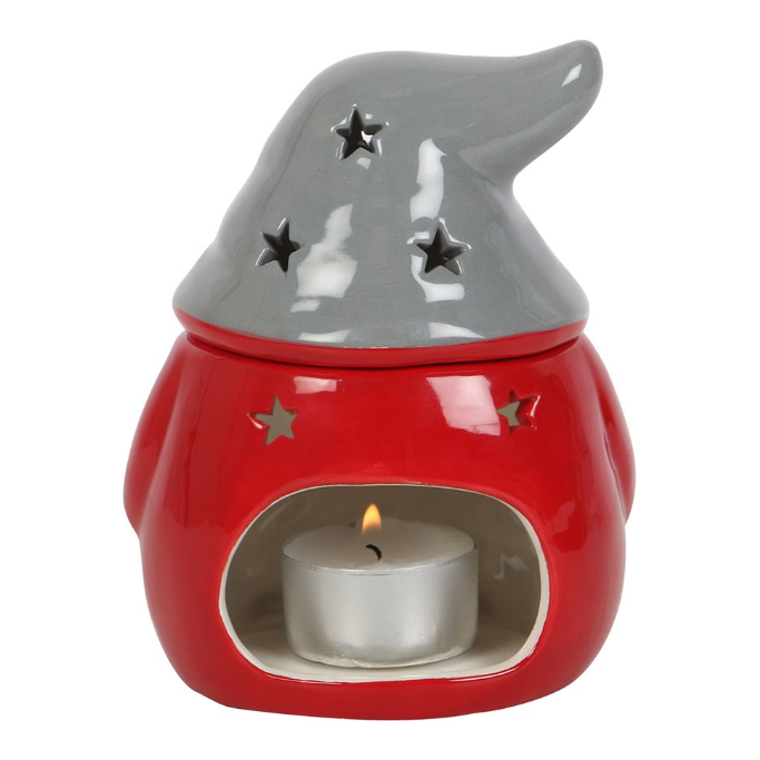 Red And Grey Ceramic Gonk Oil Burner