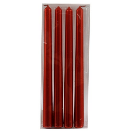 Set Of 4 Red Taper Candles