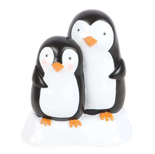 Snuggle Season Resin Penguin Figurine