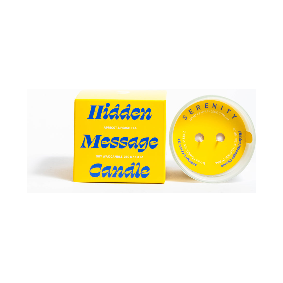 Serenity Apricot and Peach Tea Hidden Message Candle