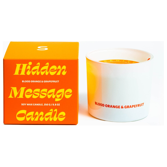 Serenity Blood Orange and Grapefruit Hidden Message Candle