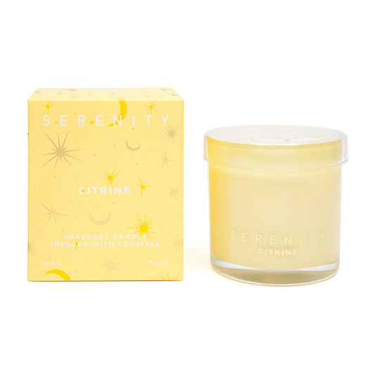 Serenity Energise And Citrine Crystal Candle