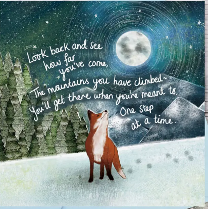 Fox Under The Moon Foil Card - CF15 Mountains