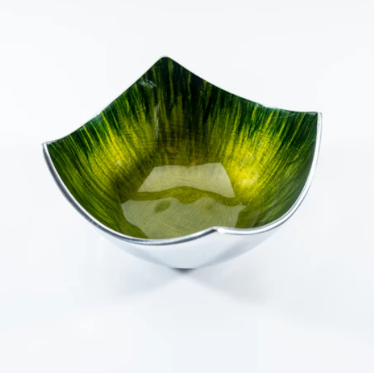 Tilnar Art Aluminium Collection - Square Dish Brushed Green