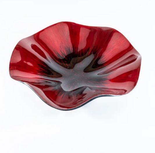 Tilnar Art Aluminium Collection - Poppy Bowl Medium Brushed Red