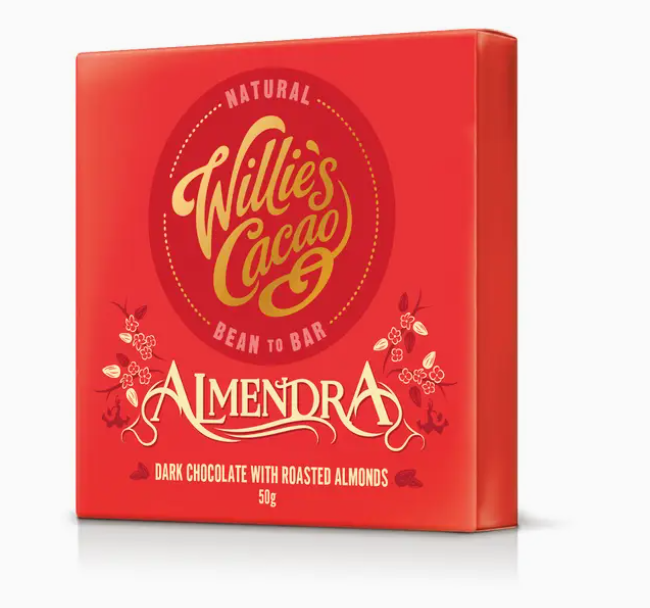 Willie's Cacao Almendra Dark Chocolate Sur Del Lago