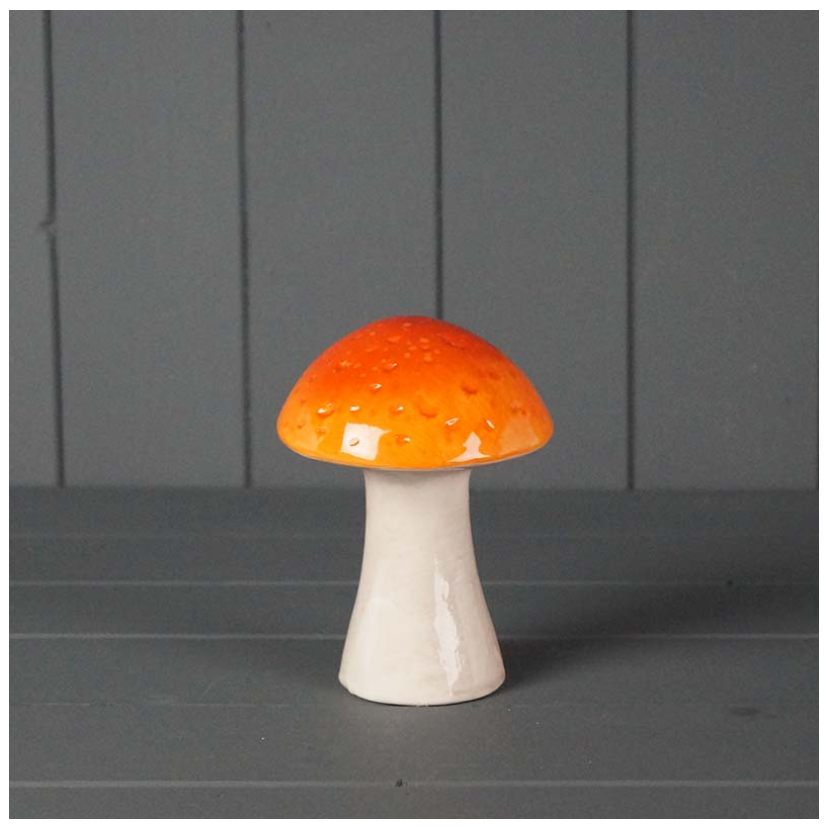 Ceramic Orange Mushroom Medium