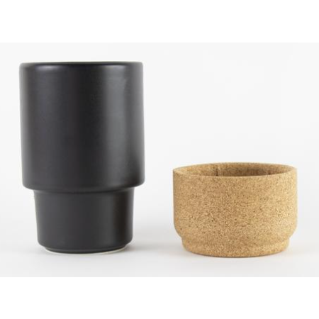 Large Mug Black & Cork