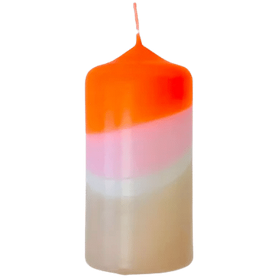 Dip Dyed Pillar Candles - Papaya Rock