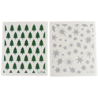 Eco Dish Cloth - Tree and Star