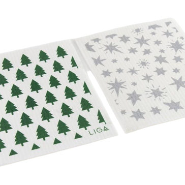 Eco Dish Cloth - Tree and Star