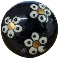 Painted Ceramic Door Knobs - Daisy