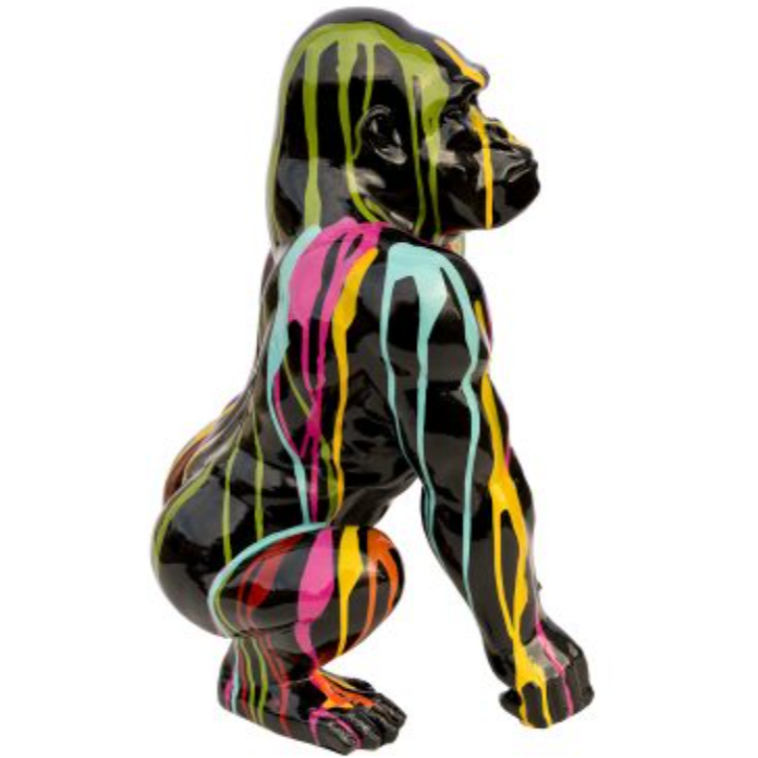 Painted Black Gorilla Statuette