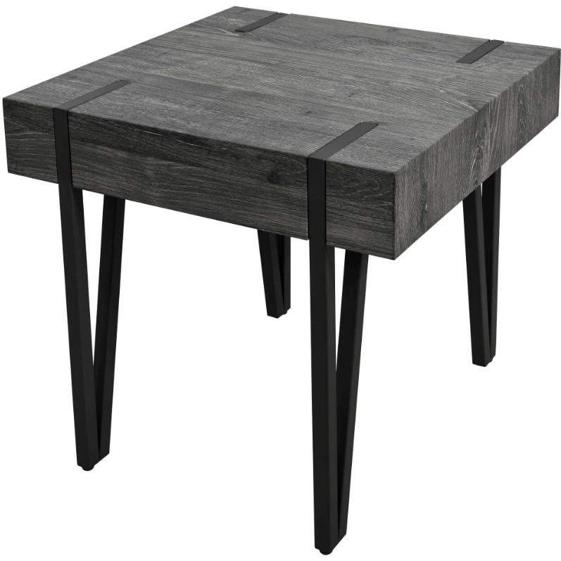 Grey Wood Effect Lamp Table