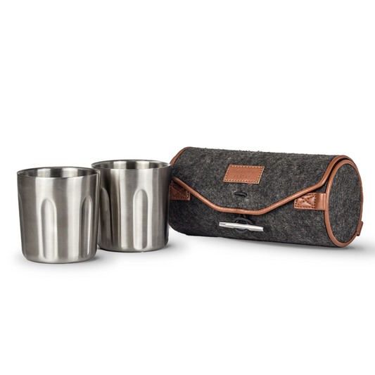 Stainless Steel Gun Metal Whiskey Tumblers - Firelight