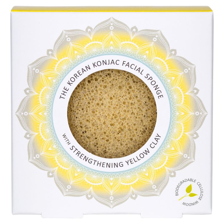 The Mandala Yellow Clay Face Sponge