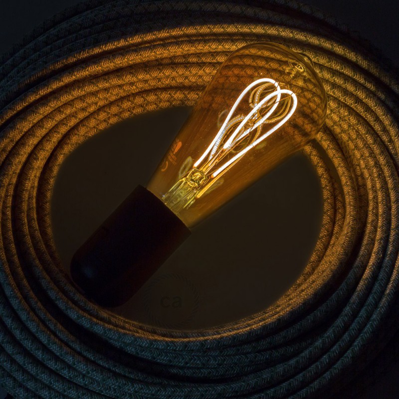 LED Edison Curved Double Loop Filament Bulb E27 5 watt Gold