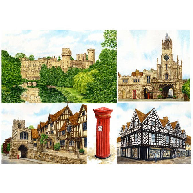 Warwickshire. Greeting Cards, Warwick multi image