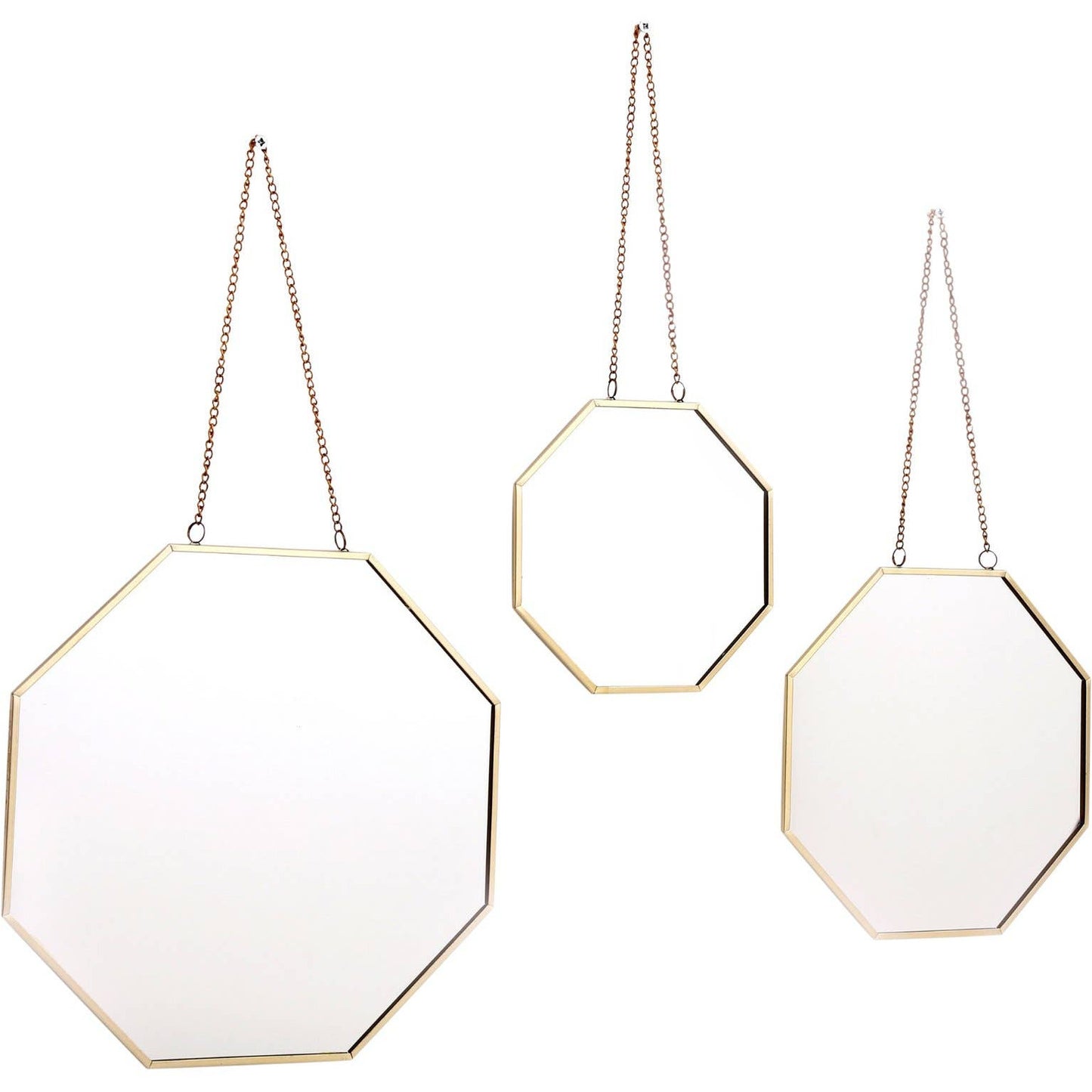 Set of 3 Hanging Geometric Mirrors