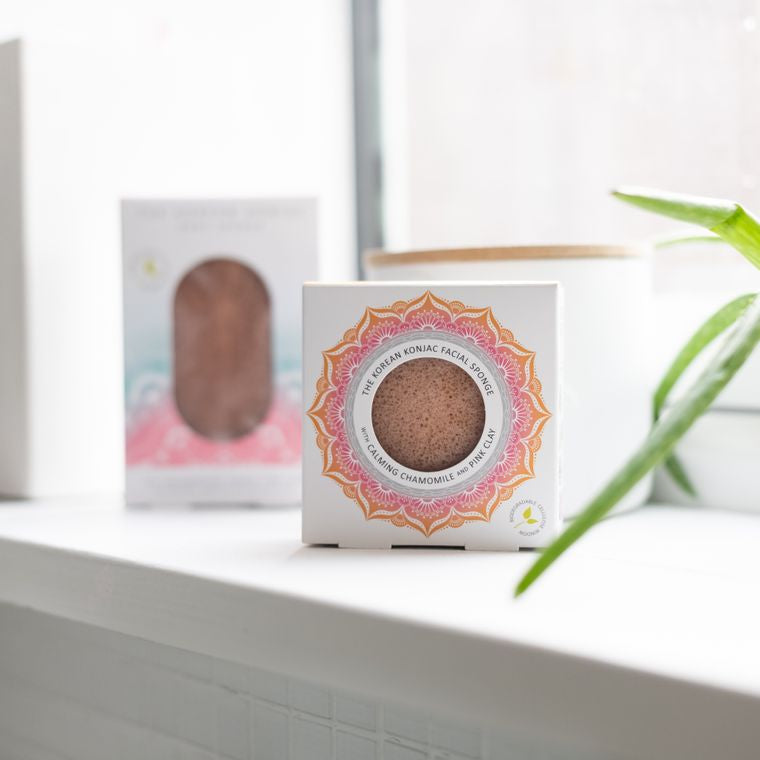 The Mandala Chamomile & Pink Clay Face Sponge