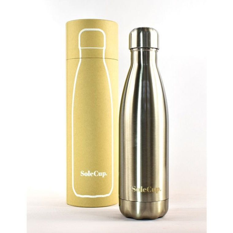 SoleCup Reusable Water Bottle - Plain Steel 500ml