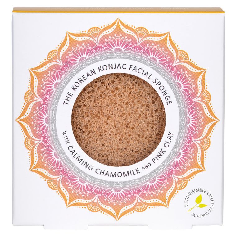 The Mandala Chamomile & Pink Clay Face Sponge